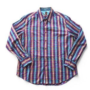Robert Graham Classic Fit Striped Cuff Long Sleeve Button Up Shirt Men's‎ XL